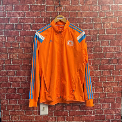 Adidas Zip Jacket Stripe Sleeves Orange/Blue Size M