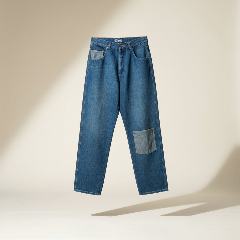NWT Kani Jeans Vintage Patches Blue Size 38