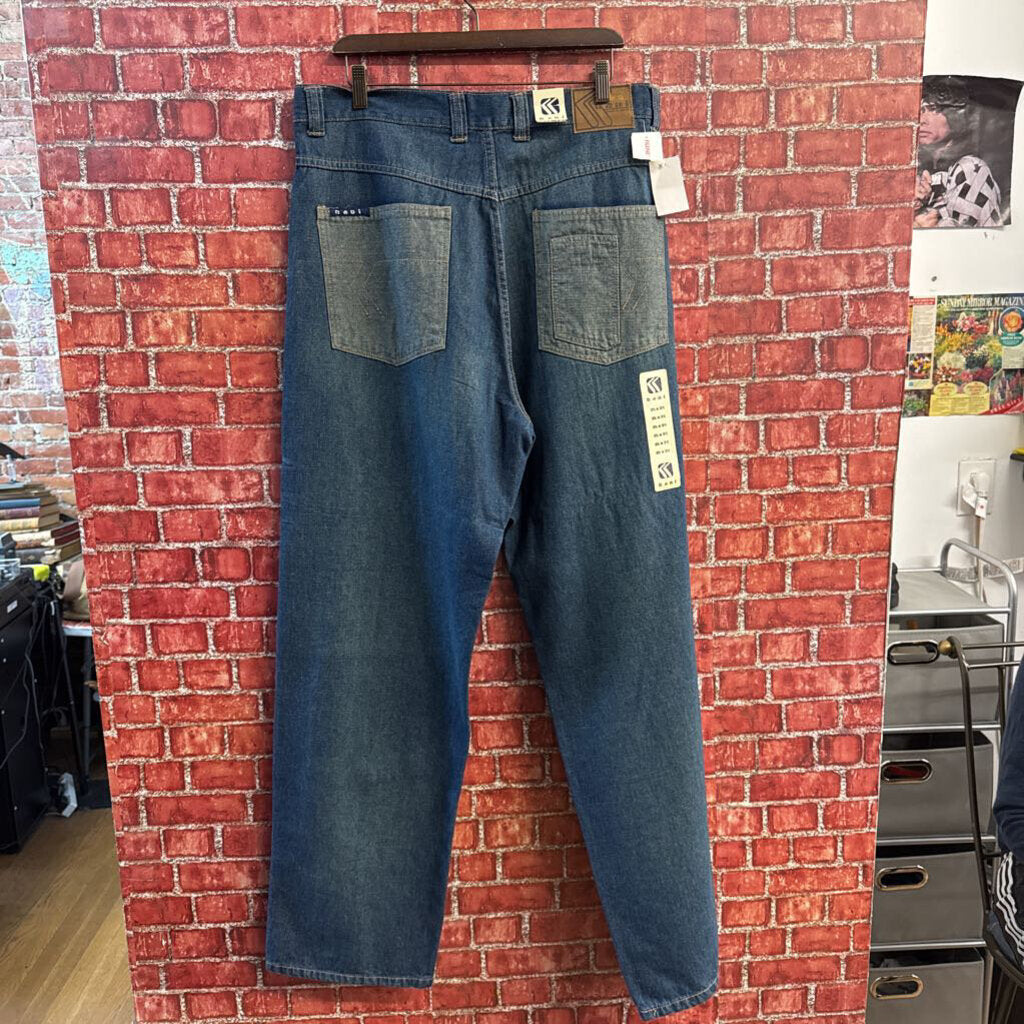 NWT Kani Jeans Vintage Patches Blue Size 38