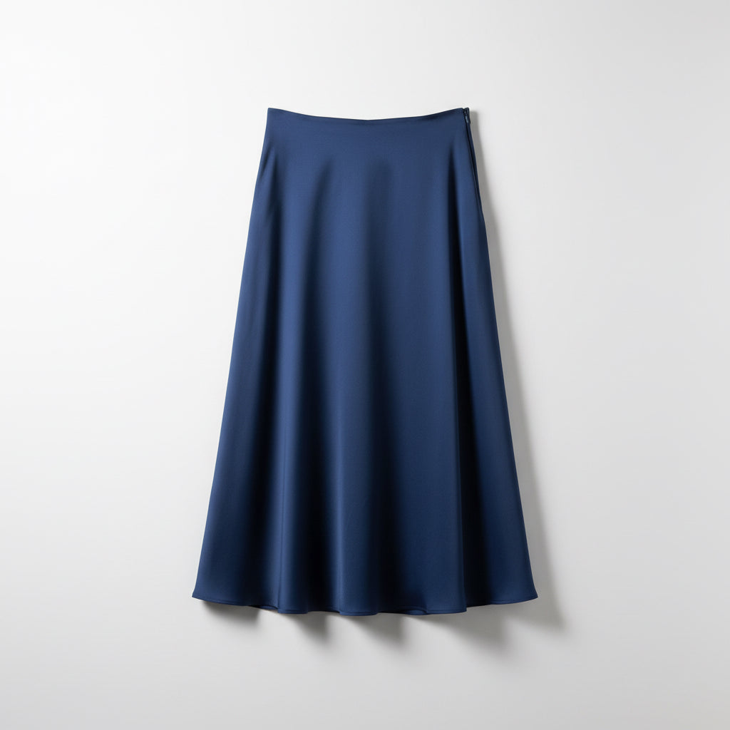 1. State Silk Midi Skirt Navy Blue Size XL