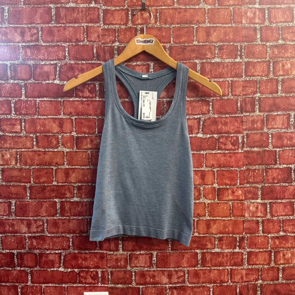 Lululemon Blue Striped Athletic Tank Top Size XS