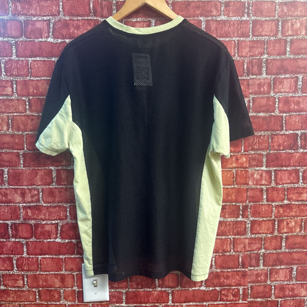 ASOS Design black and yellow mesh color block tee alternate view