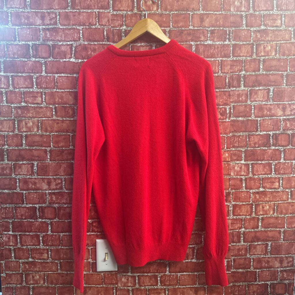 Highland Outfitters vintage red 911 car V neck sweater, second additional view
