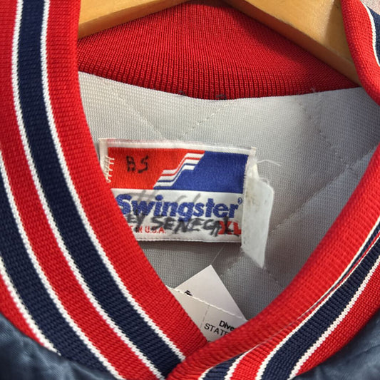 Swingster Satin Bomber Jacket 'Berry's' Navy/Red Size XL