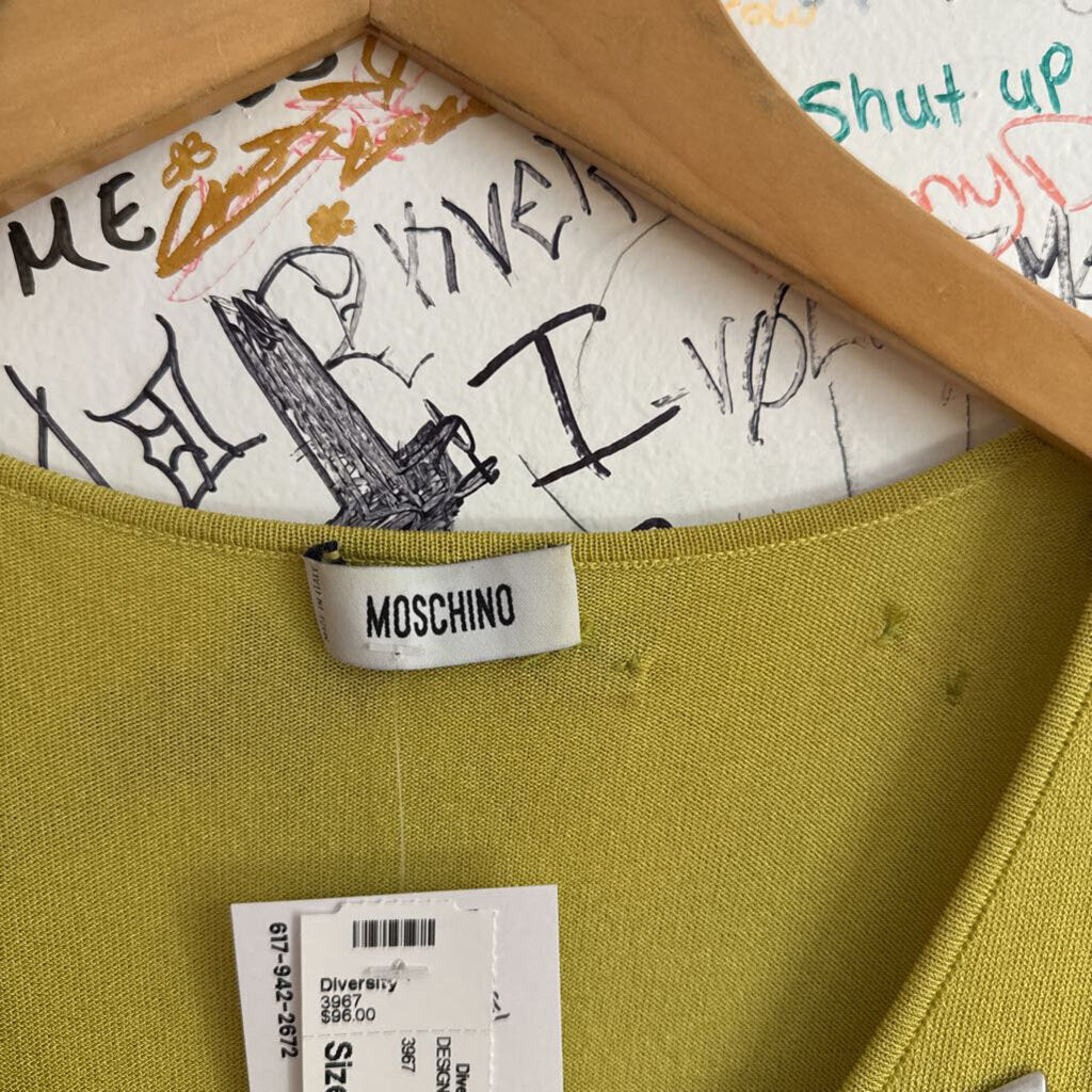Moschino Vintage Tank Top Gems Chartreuse/Silver/Gold Size M