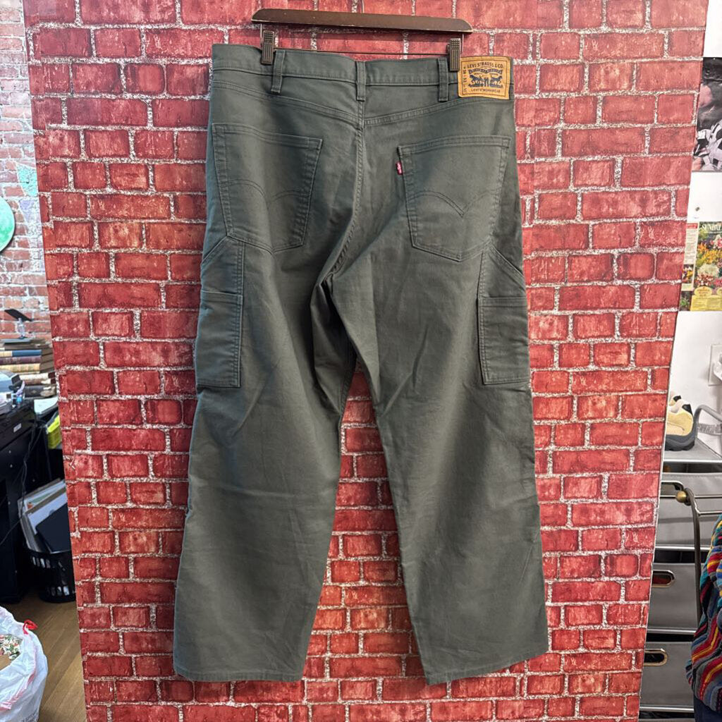 Levis Strauss & Co. Workwear 565 Loose Straight Utility Carpenter Pants Green Size 38