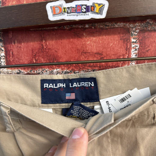 Ralph Lauren Sport High-Waisted Pleated Shorts Khaki Size 4