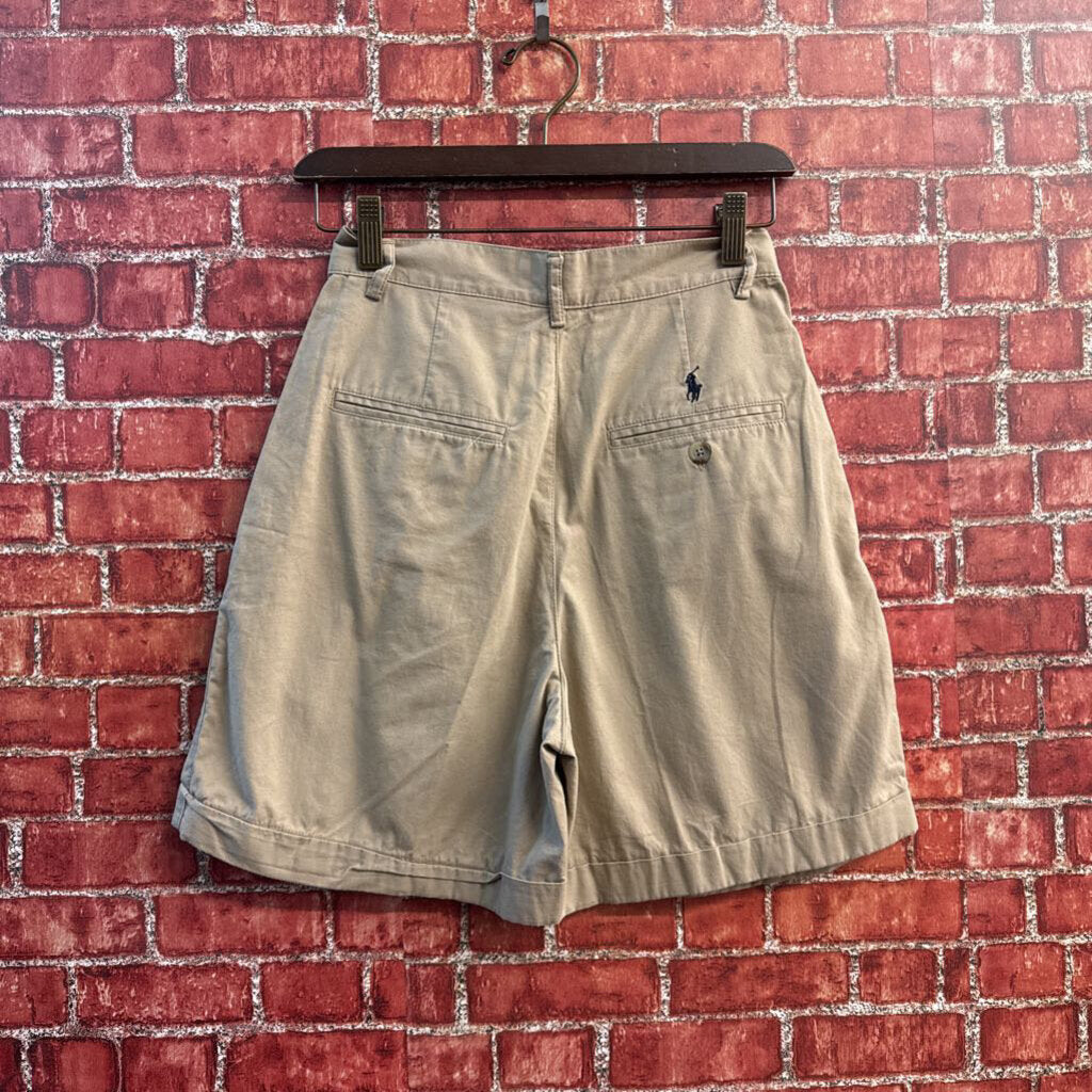 Ralph Lauren Sport High-Waisted Pleated Shorts Khaki Size 4