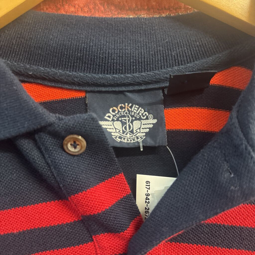 Dockers multicolor striped knit polo detail view