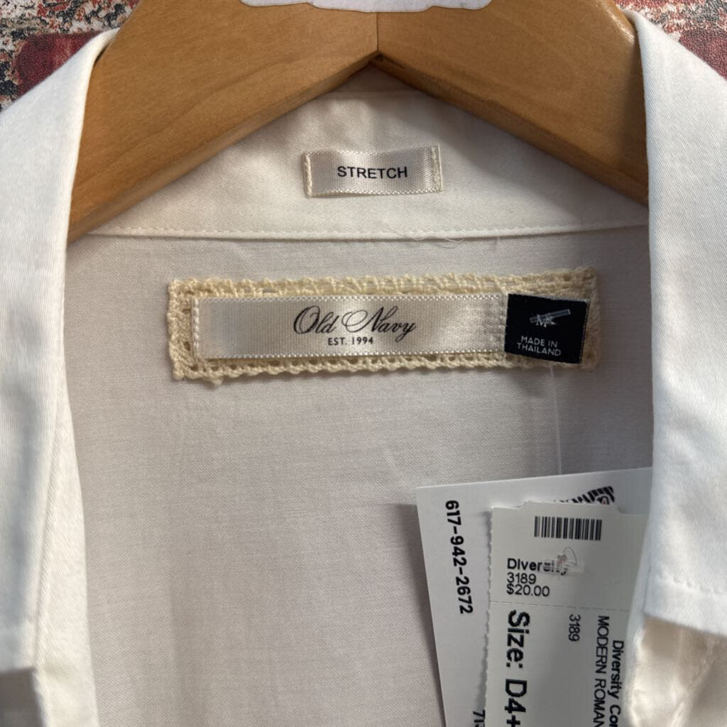 Old Navy Blouse Front Flaps White Size M