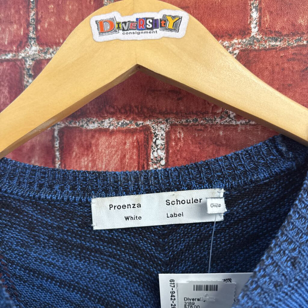 Proenza Schouler blue and black V pattern sweater, additional view