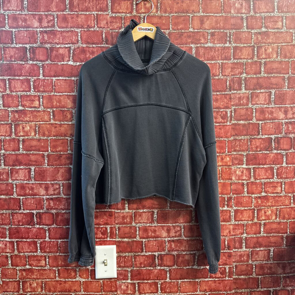 Aerie Sweatshirt Mockneck Grey Size S