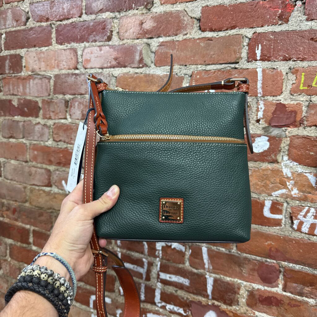Dooney & Bourke Green Leather Crossbody Bag OS