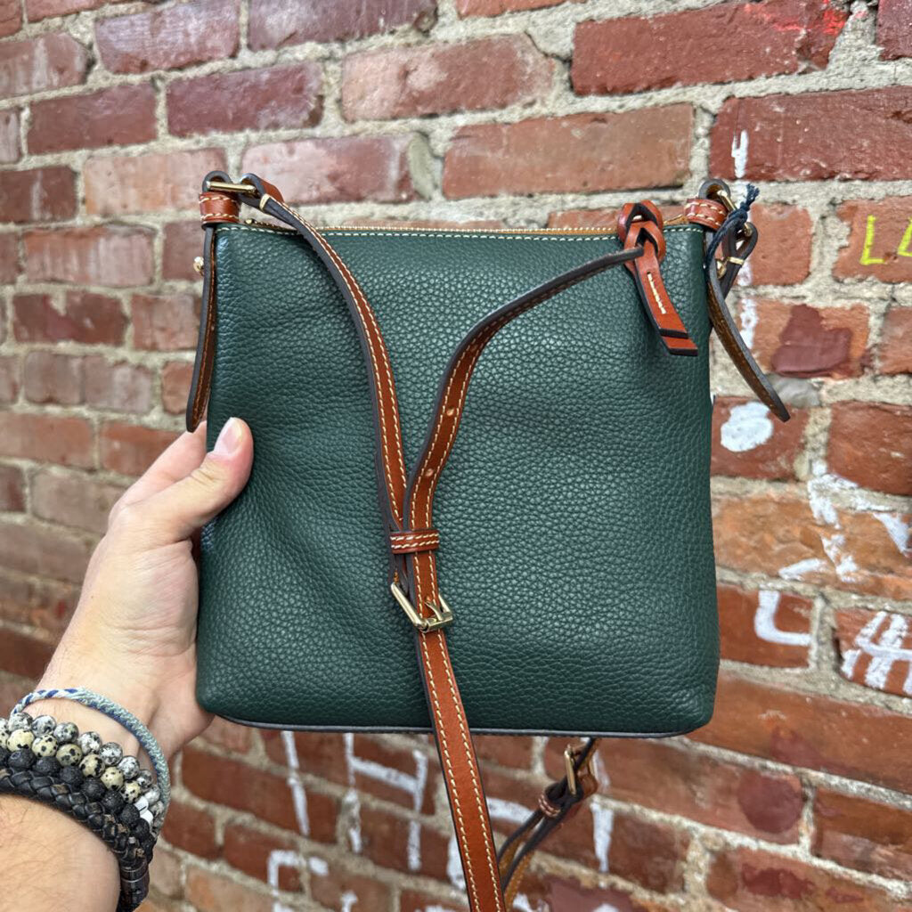Dooney & Bourke Green Leather Crossbody Bag OS