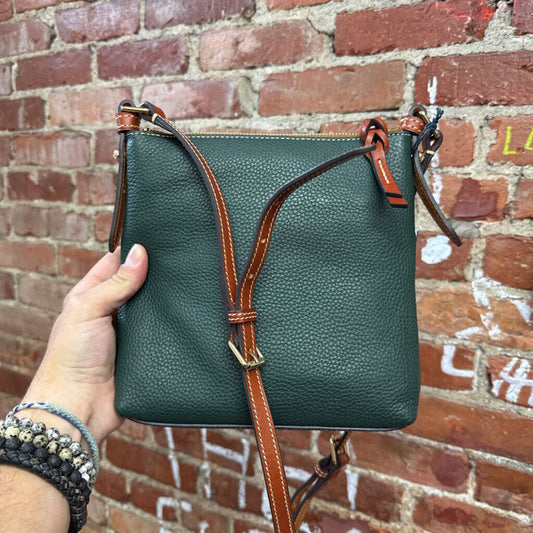 Dooney & Bourke Green Leather Crossbody Bag OS