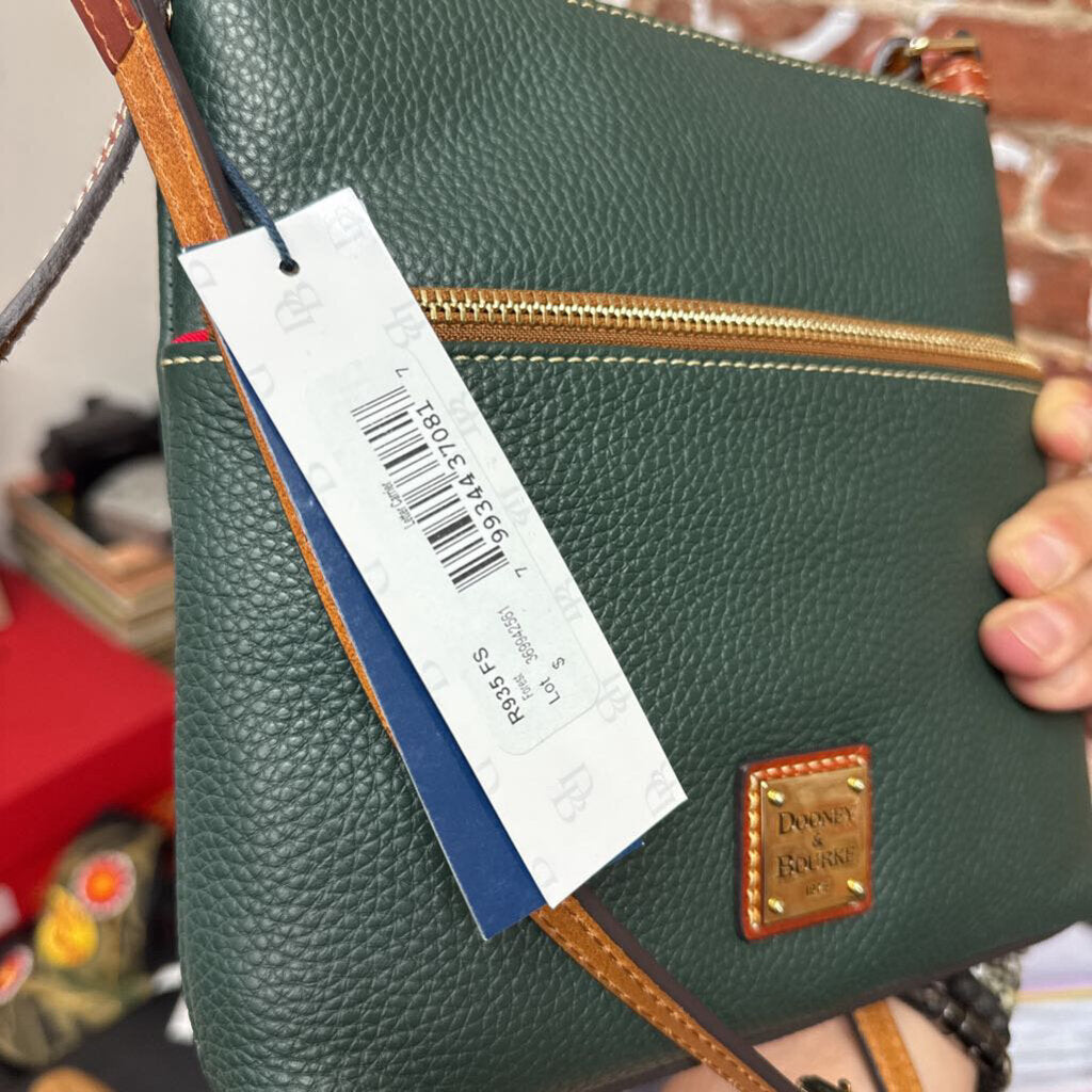 Dooney & Bourke Green Leather Crossbody Bag OS