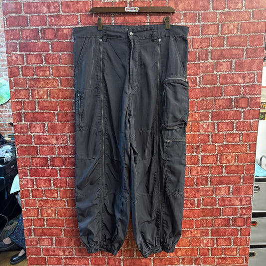 BDG Cargo Pants Nylon Zips Grey Size L