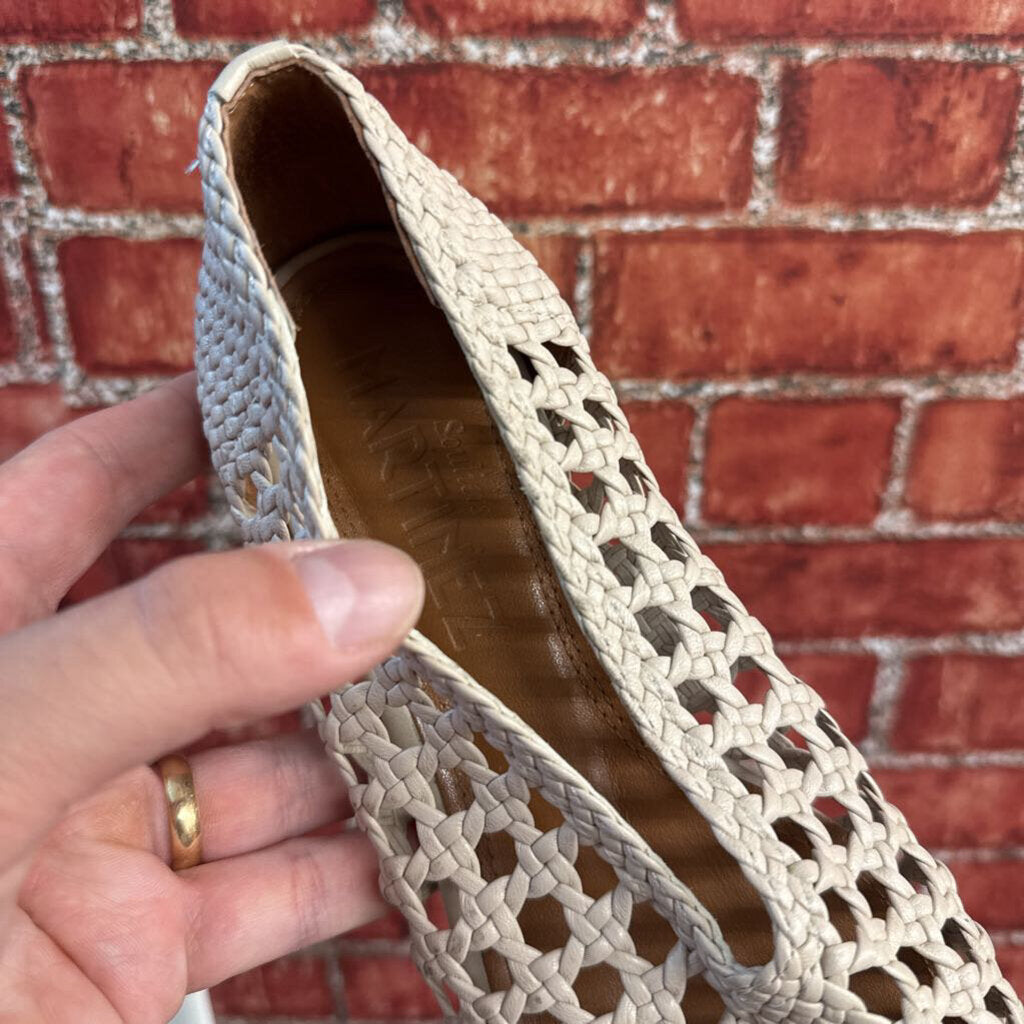 Souliers Martinez Woven Leather Nude Color Shoes Size 36
