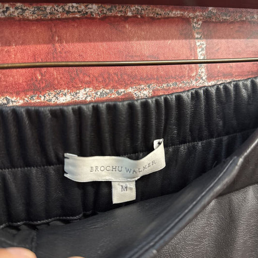 Brochu Walker Black Pleather Pants Size M detail view