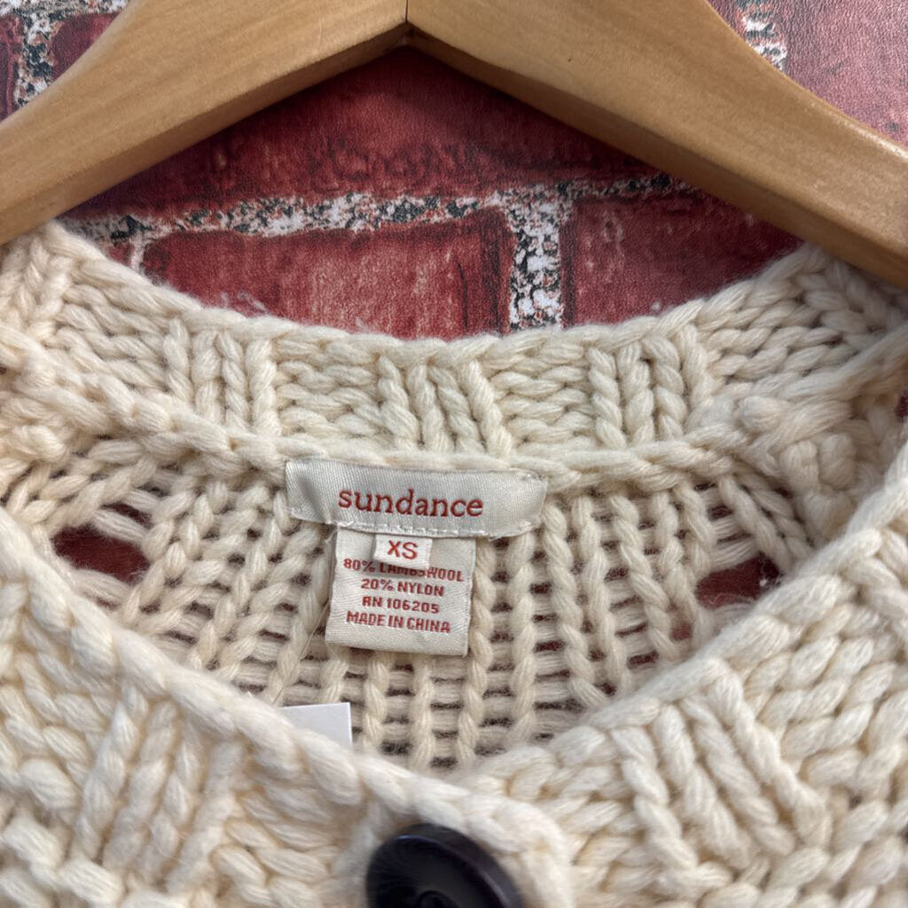 Sundance cream button front knit cardigan size XS, additional view