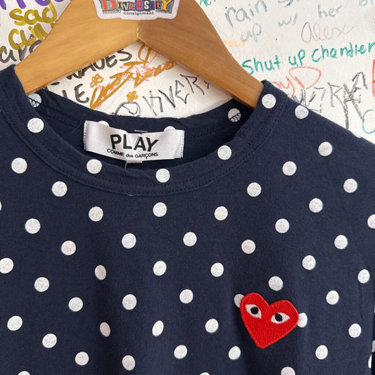 Comme des Garçons PLAY Long Sleeve Stripes Blue/White Size M