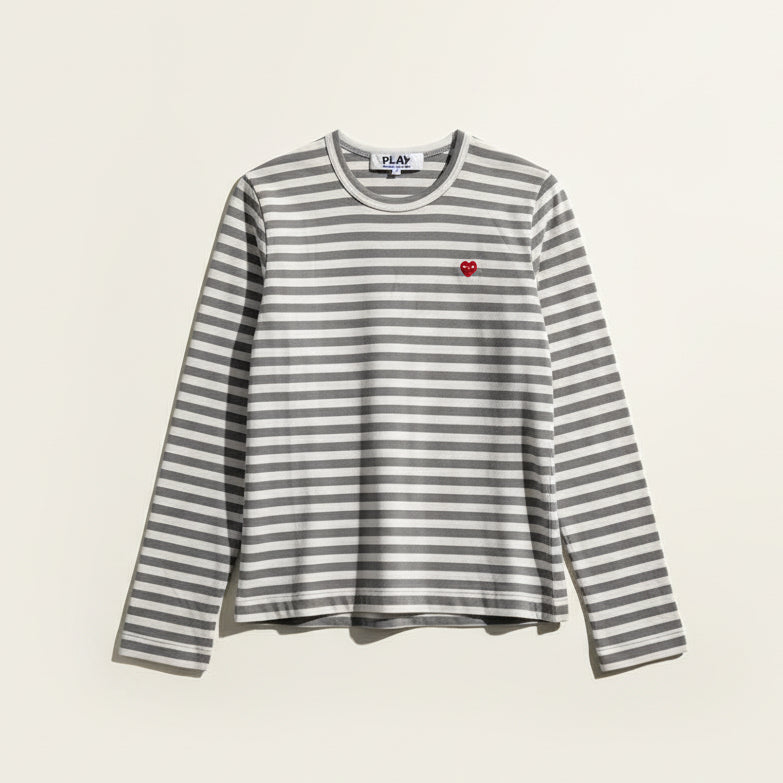 Comme des Garçons PLAY Long Sleeve Stripes Grey/White Size M