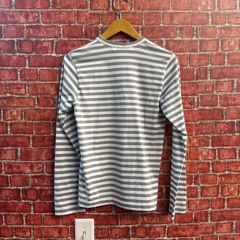 Comme des Garçons PLAY Long Sleeve Stripes Grey/White Size M