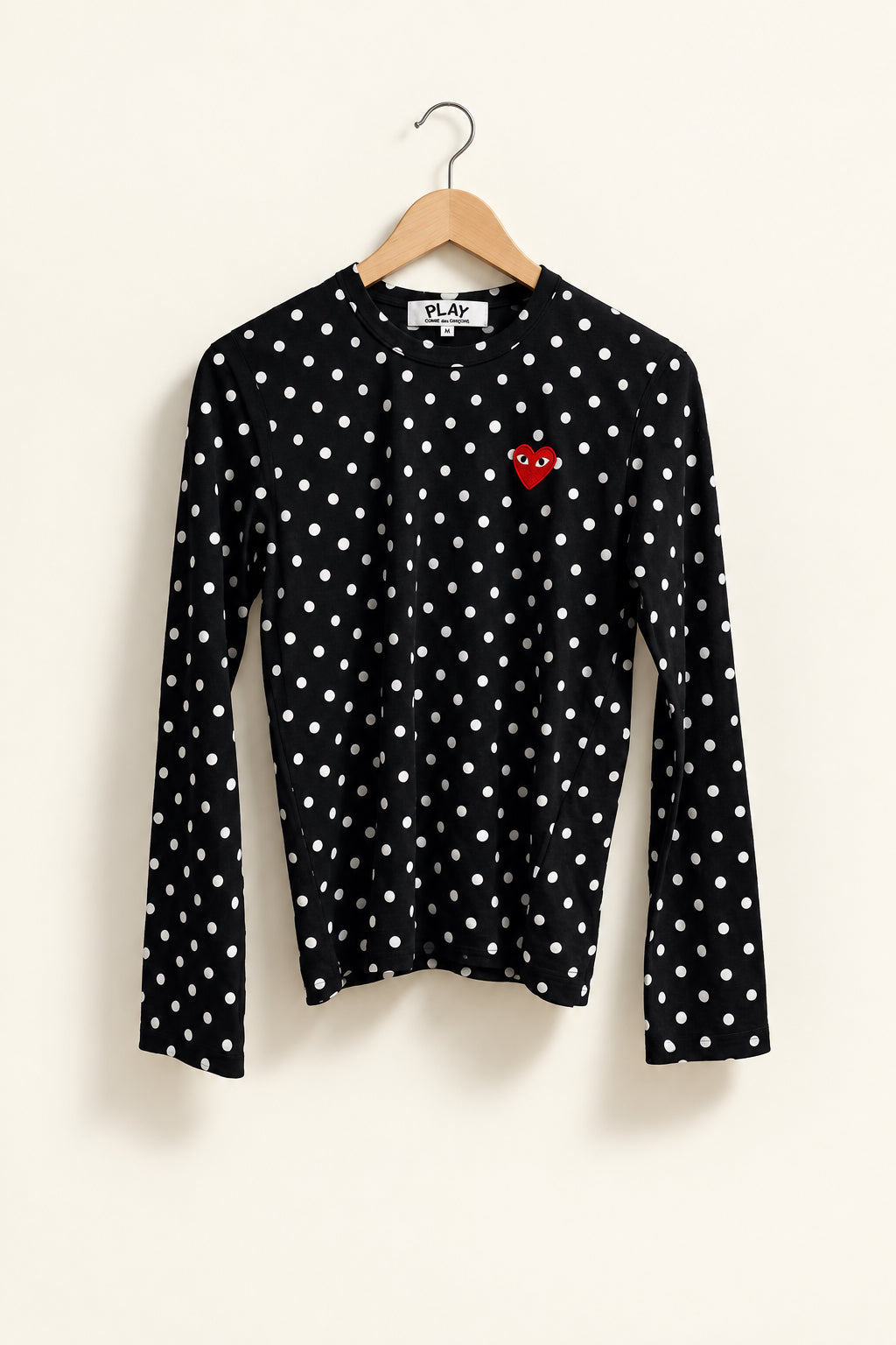 Comme des Garçons PLAY Long Sleeve Polka Dots Black/White Size M