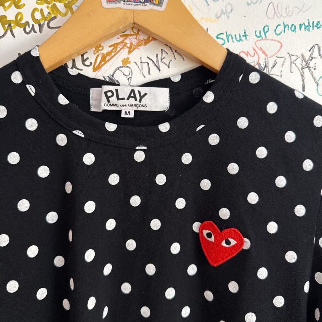 Comme des Garçons PLAY Long Sleeve Polka Dots Black/White Size M