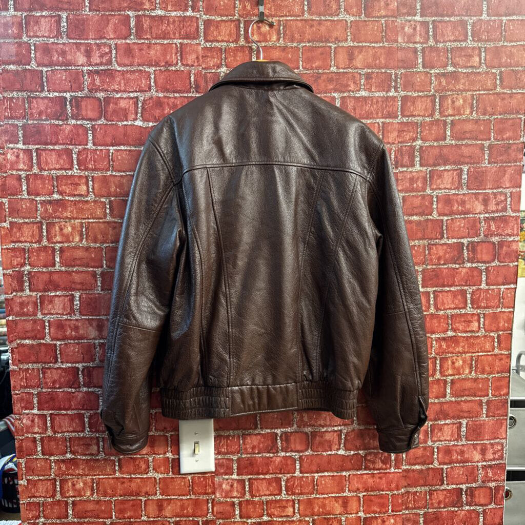 Wilsons Leather Bomber Jacket Chocolate Brown Size S