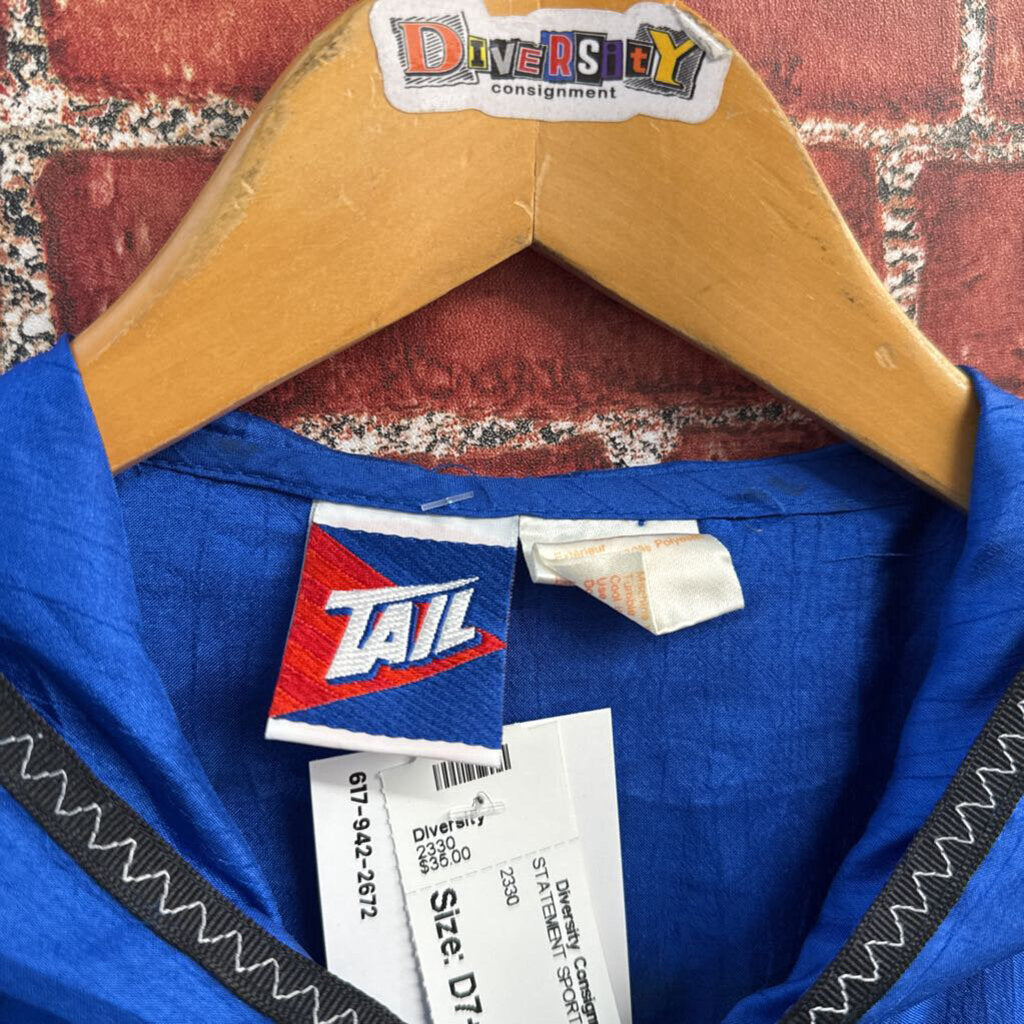 Tail vintage blue black and white striped nylon windbreaker product photo