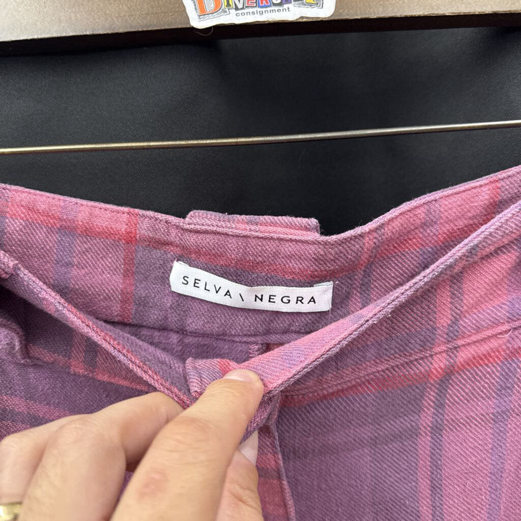 Selva Negra pink and mauve plaid pants product photo