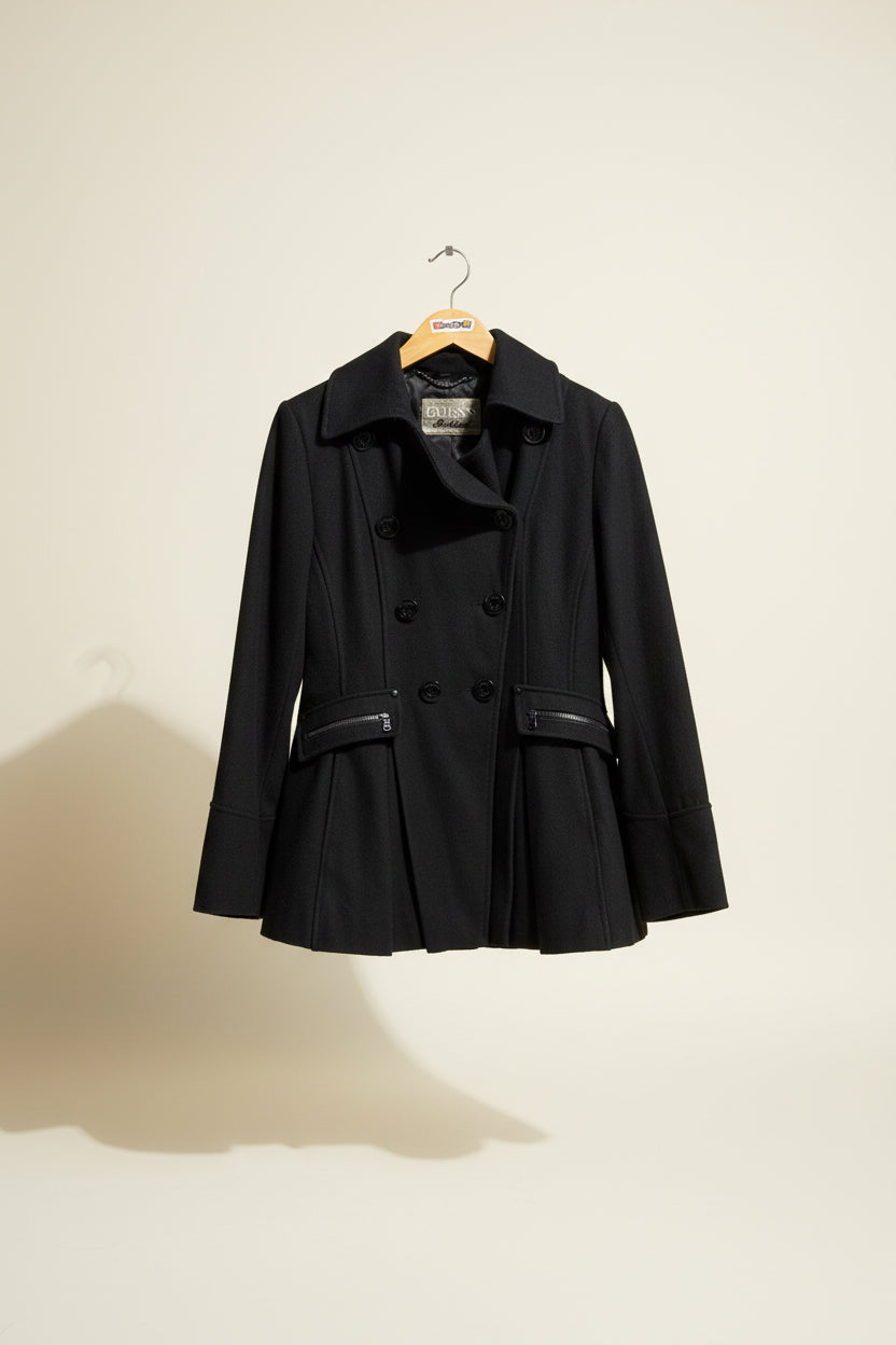 Guess Vintage Pea Coat Black Size M