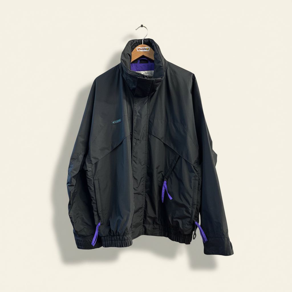 Columbia Vintage Ski Jacket Nylon Black/Purple Size L