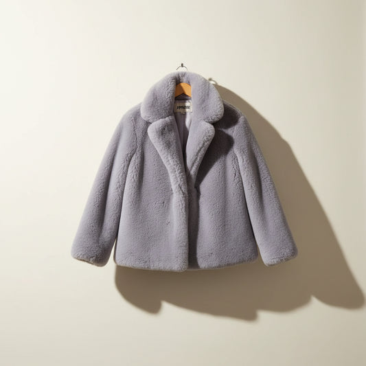 Apparis Faux Fur Coat Purple Size L