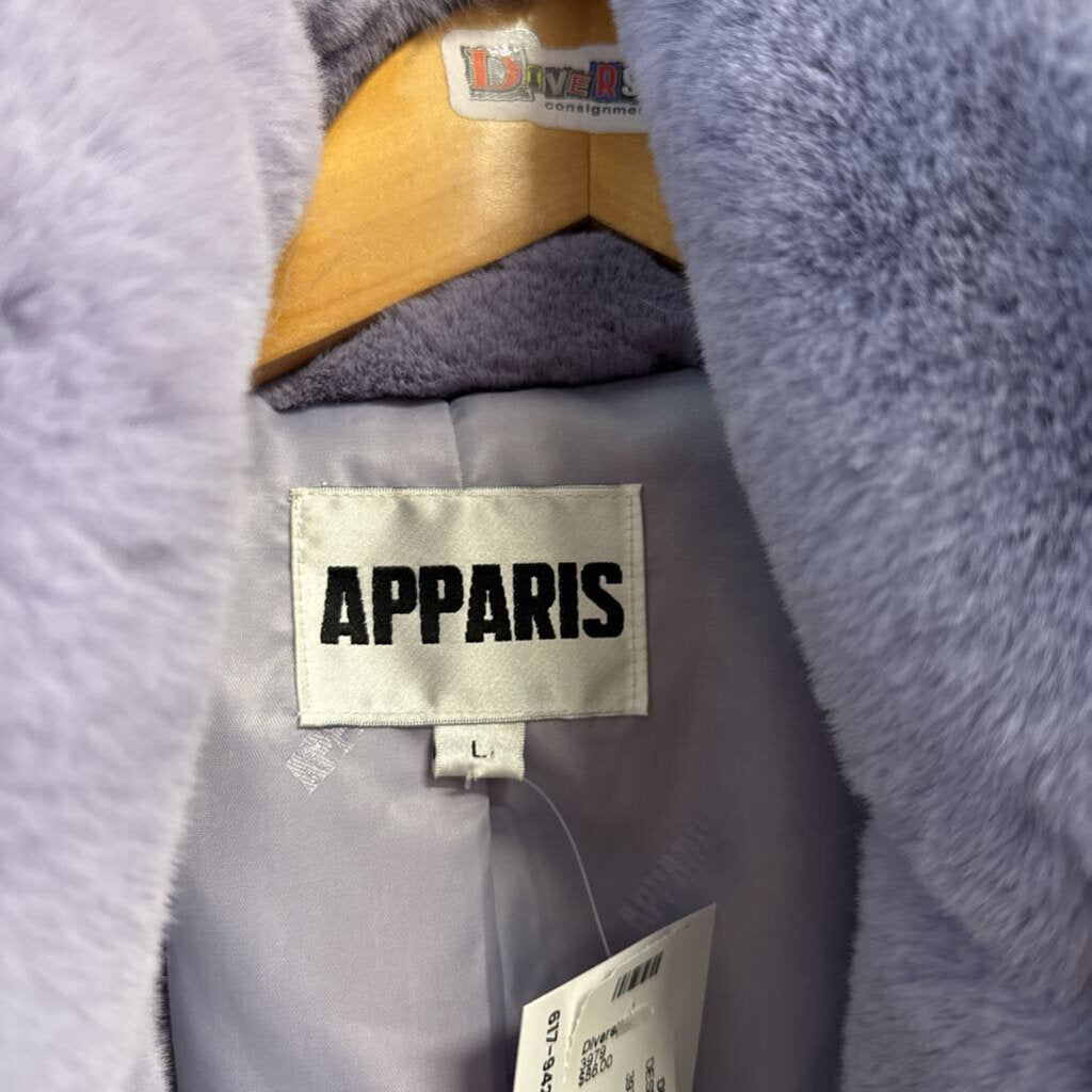 Apparis Faux Fur Coat Purple Size L