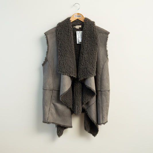 Au Lieu Faux Shearling Vest Brown Size 2X