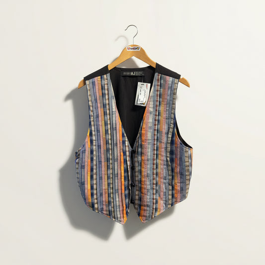 Vintage AJ Multi Stripe Cotton Vest Multi Color Size M