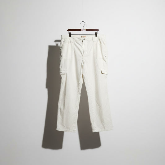 Faded Glory Cargo Pants White Size 24W