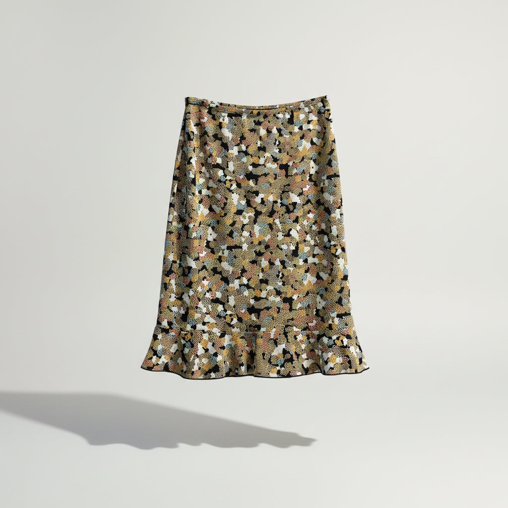 Vintage BCBG Paris Abstract Pattern Midi Skirt Size S
