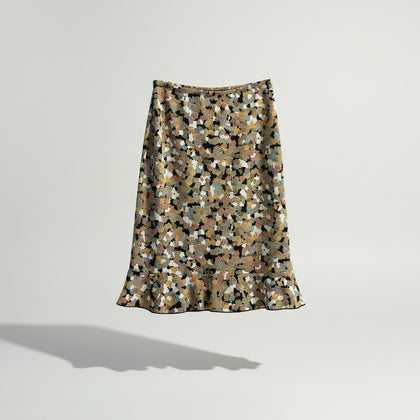 Vintage BCBG Paris Abstract Pattern Midi Skirt Size S