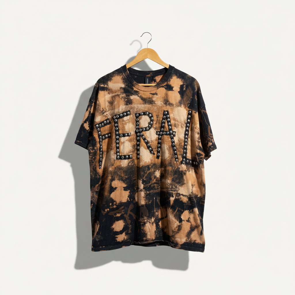 Hiss Off FERAL Dyed + Grommet Tee Size 2XL