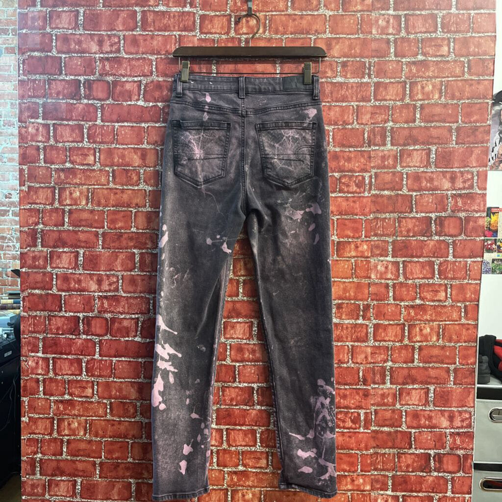 Hiss Off Purple Dyed Pattern Jeans Slim Fit Size 2