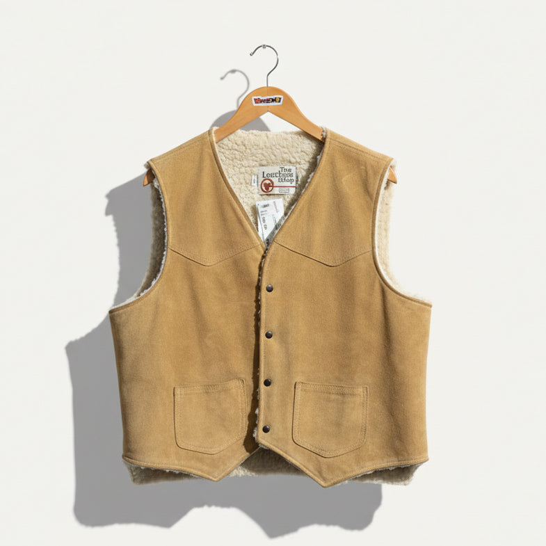 The Leather Shop Brown Suede Sherpa Vest Size XL