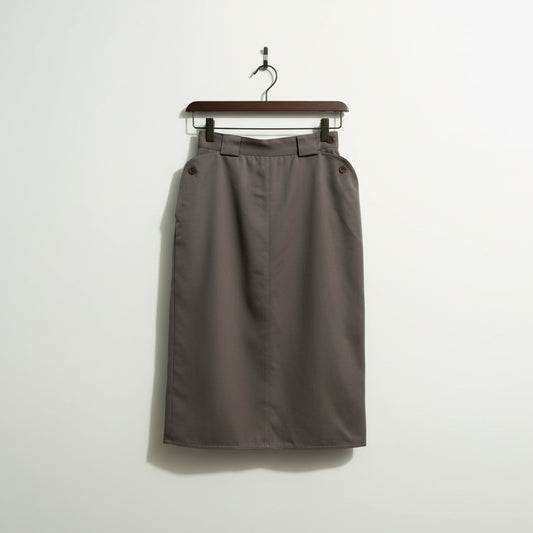 Vintage Basile Brown Pocket Midi Skirt Size XS