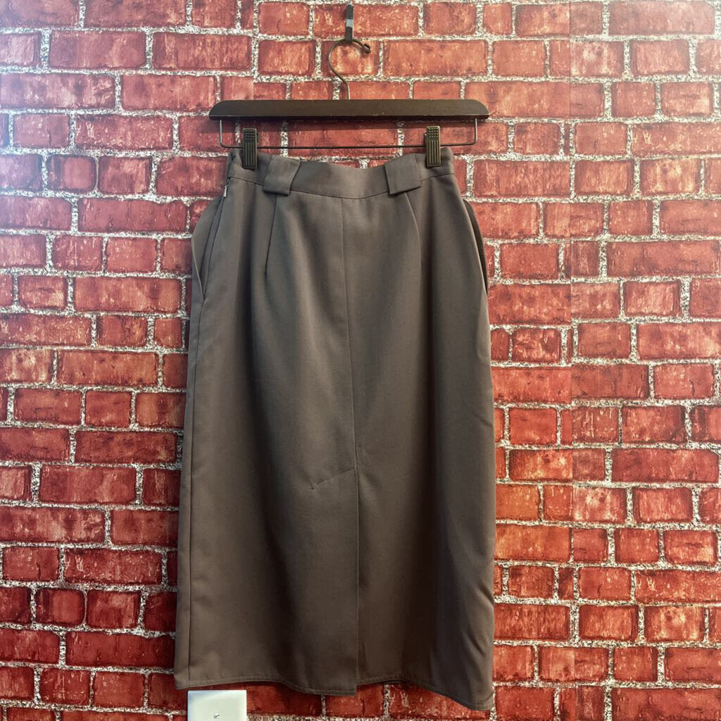 Vintage Basile Brown Pocket Midi Skirt Size XS