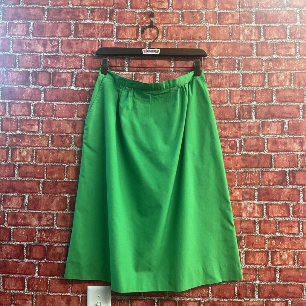 Vintage Green Union Made Midi Pencil Skirt Size 28