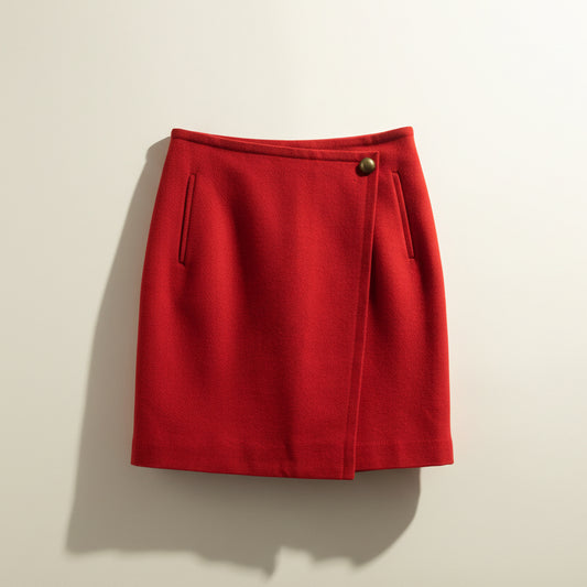 Talbots Red Asymmetrical Midi Skirt Size 2