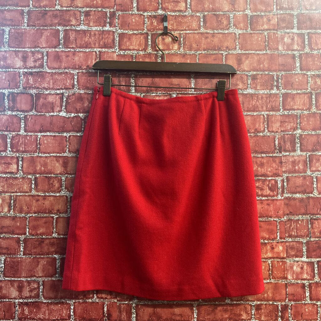 Talbots Red Asymmetrical Midi Skirt Size 2