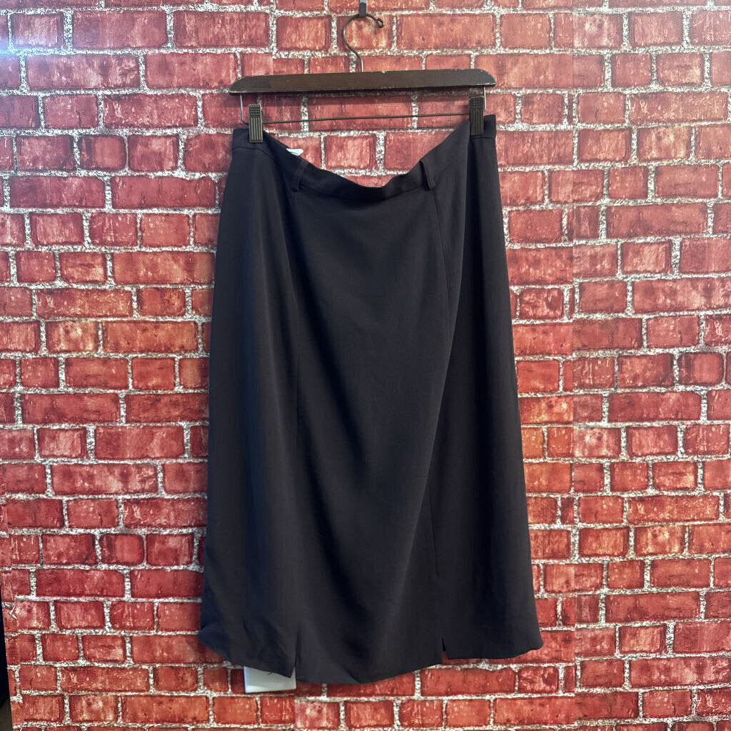 Mondi Vintage Black Pencil Skirt Midi Length Size 44